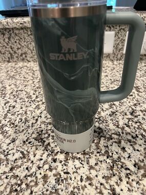 Stanley Green Swirl Stainless Travel Mug with Handle New 30 Oz